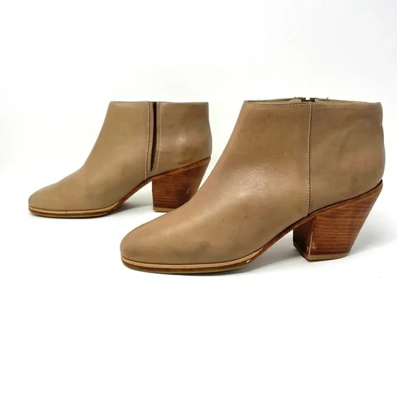 Rachel Comey Taupe Mars Leather Heeled Ankle Boots Size 8.5 - Picture 4 of 12